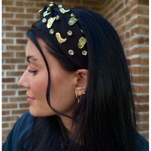 Willow Boutique Gold-Embellished Black Headband Western